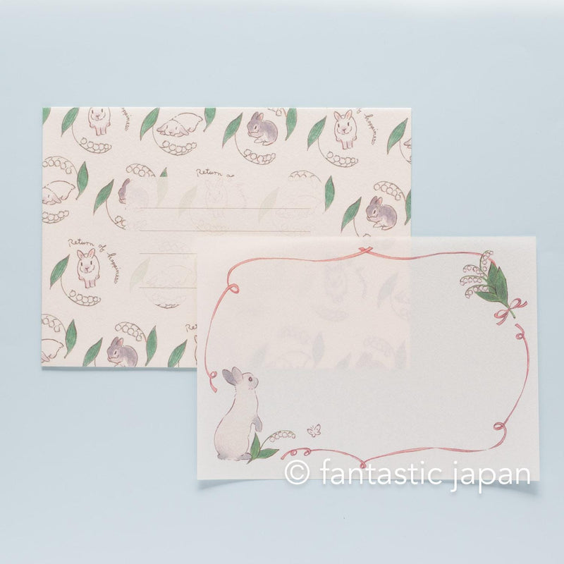 Schinako moriyama letter set -rabbits and lily of the valley-