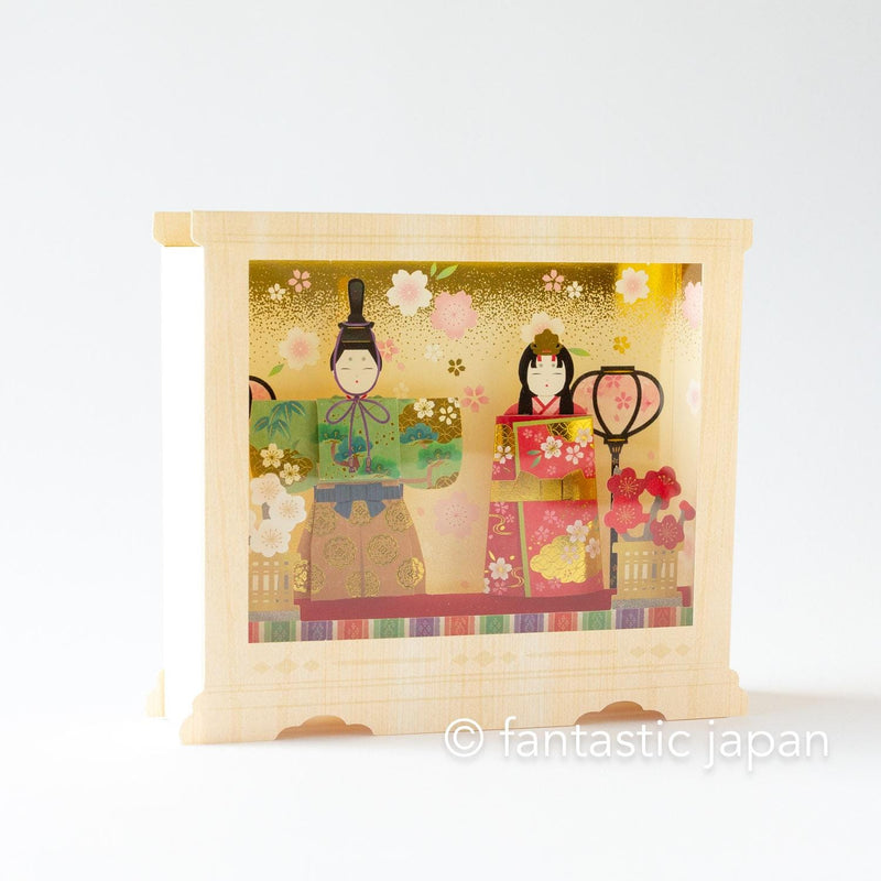 Pop-up Greeting card -Hina dolls in the case-