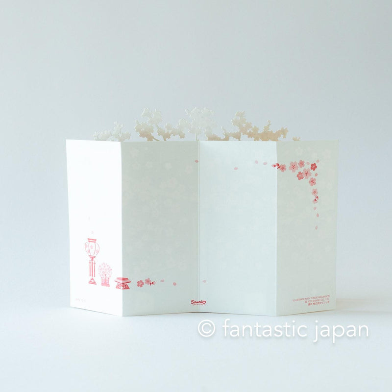 Pop-up Greeting card -Hina dolls with full of blooms-