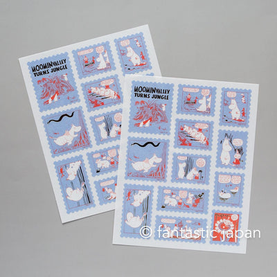 MOOMIN Postage Stamp Sticker -blue-