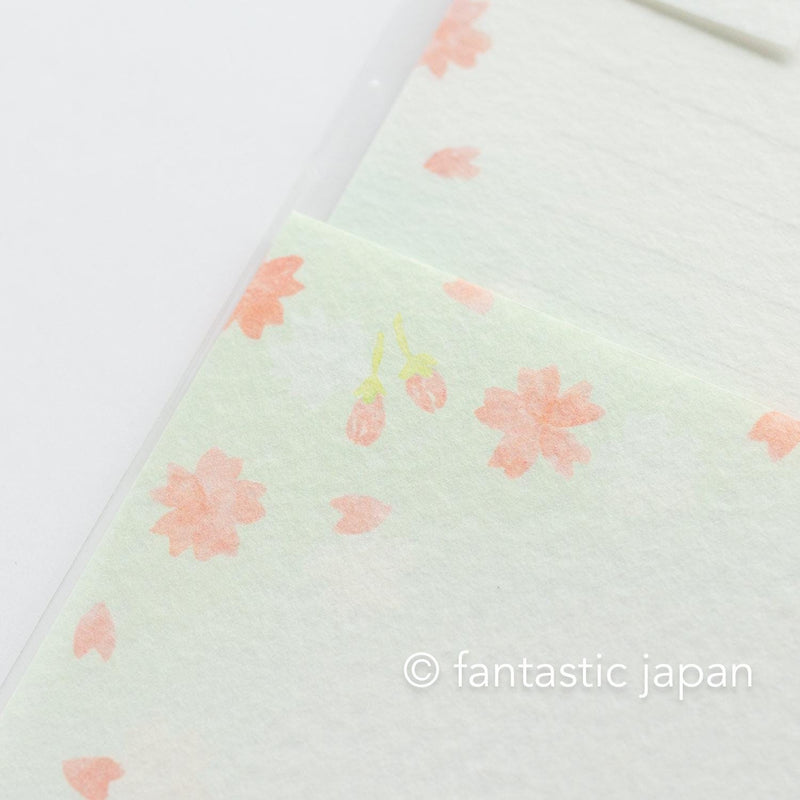 Japanese washi letter writing set -cherry blossoms in sky- / FURUKAWA SHIKO/