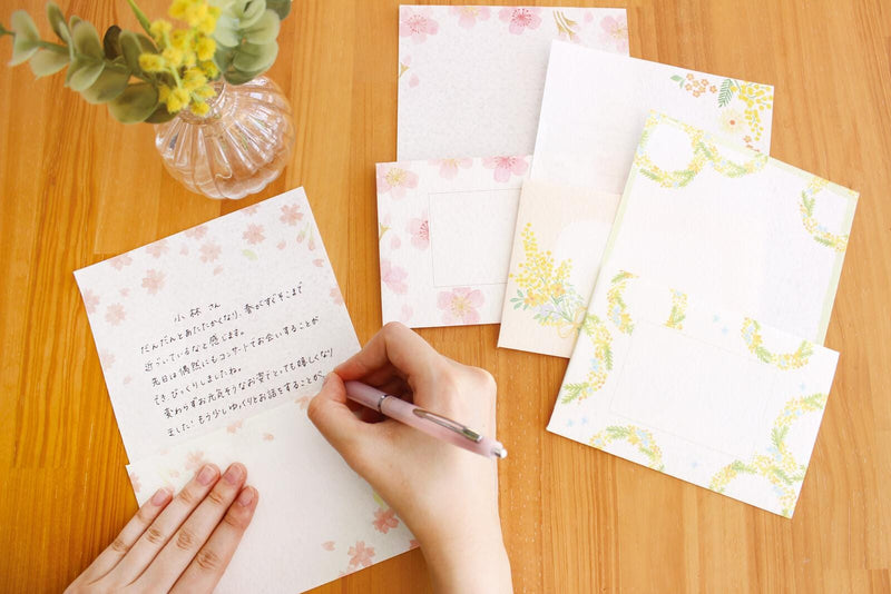 Japanese washi letter writing set -cherry blossoms in sky- / FURUKAWA SHIKO/