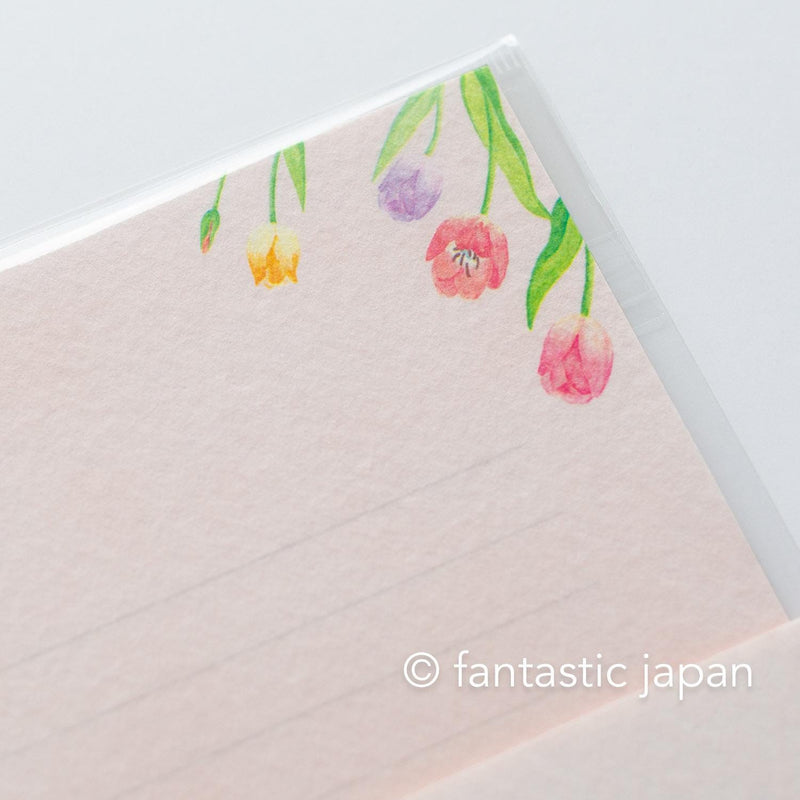 Japanese washi letter writing set -tulips- / FURUKAWA SHIKO/