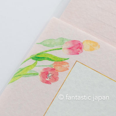 Japanese washi letter writing set -tulips- / FURUKAWA SHIKO/