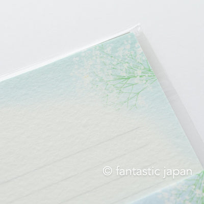 Japanese washi letter writing set -baby's breath- / FURUKAWA SHIKO/