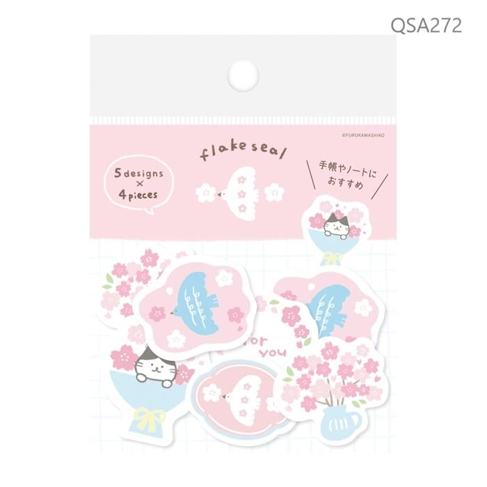 Washi flake stickers -cat in the spring- / Furukawa paper