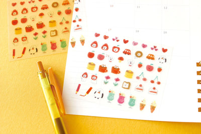 Daily schedule sticker -food in red-