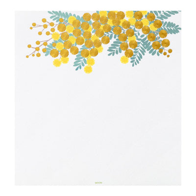 Japanese Iyo washi letter pad and envelops -mimosa- / silk screen printing