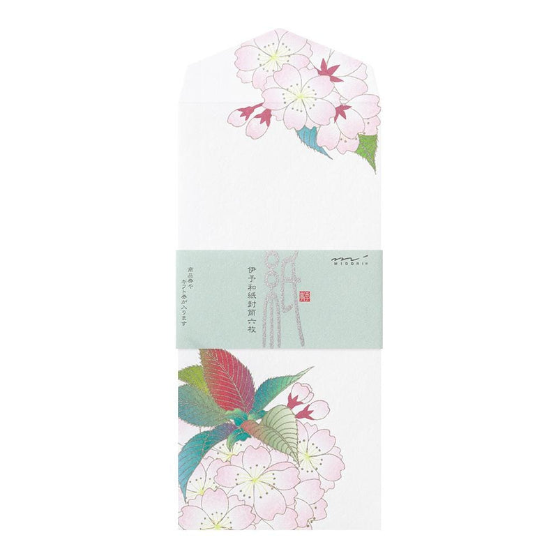 Japanese Iyo washi letter pad and envelops -cherry blossoms- / silk screen printing