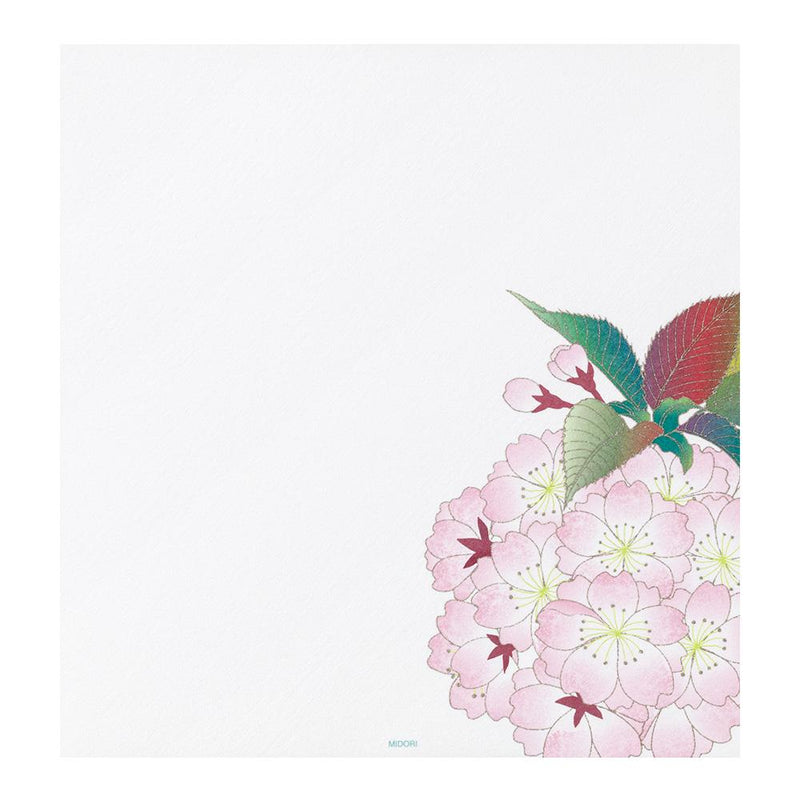 Japanese Iyo washi letter pad and envelops -cherry blossoms- / silk screen printing