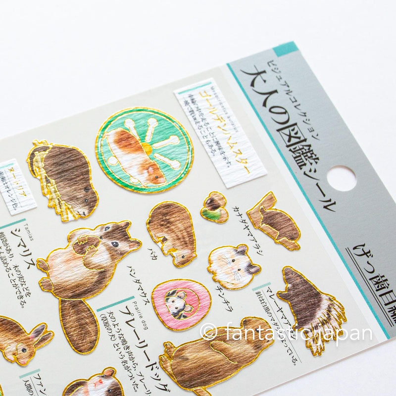 Gold foil visual collection sticker -rodent-