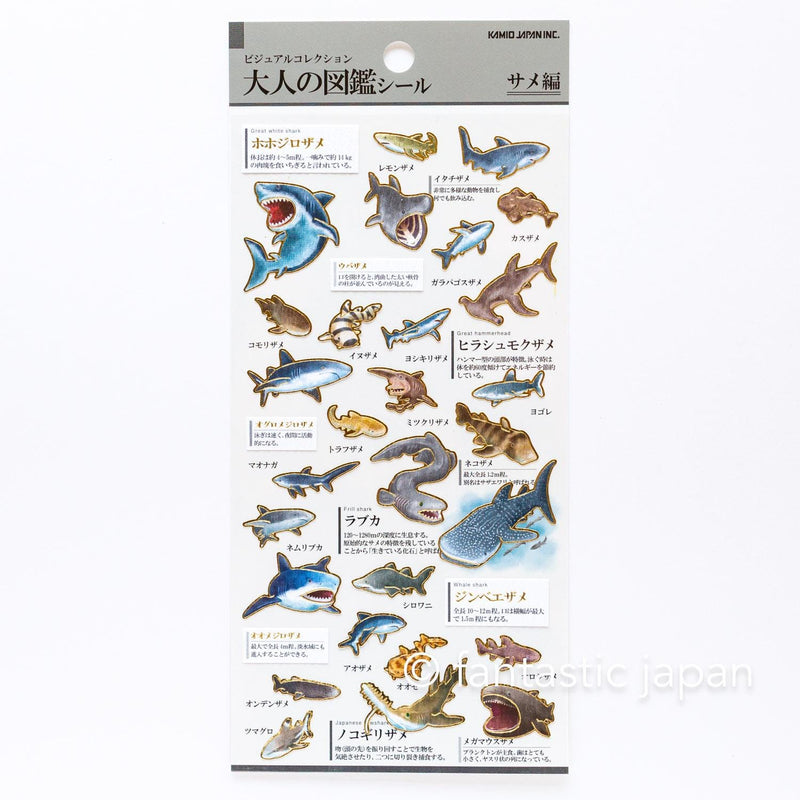 Gold foil visual collection sticker -shark-