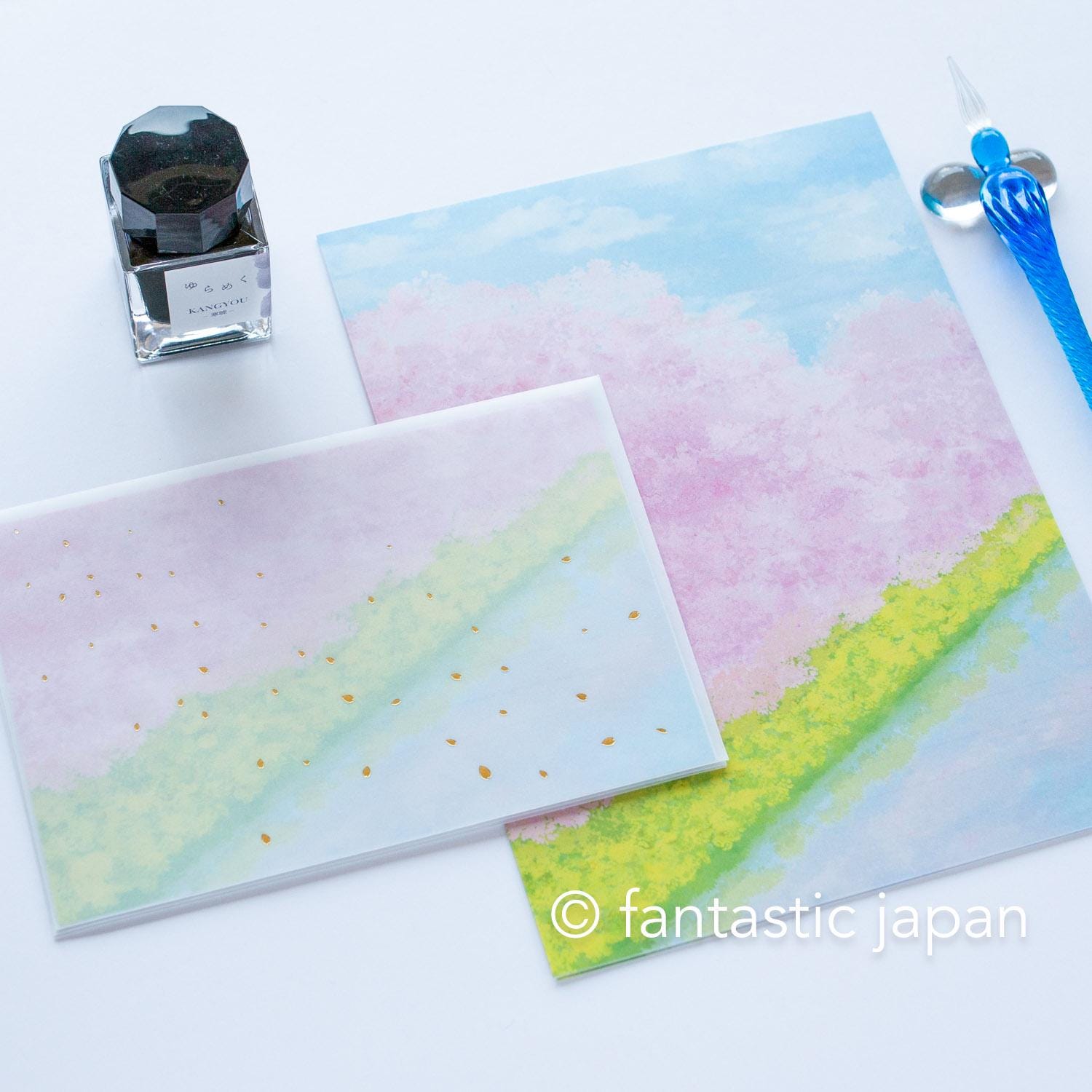 Translucent Scenery Letter set -cherry bllosoms- – Fantastic Japan
