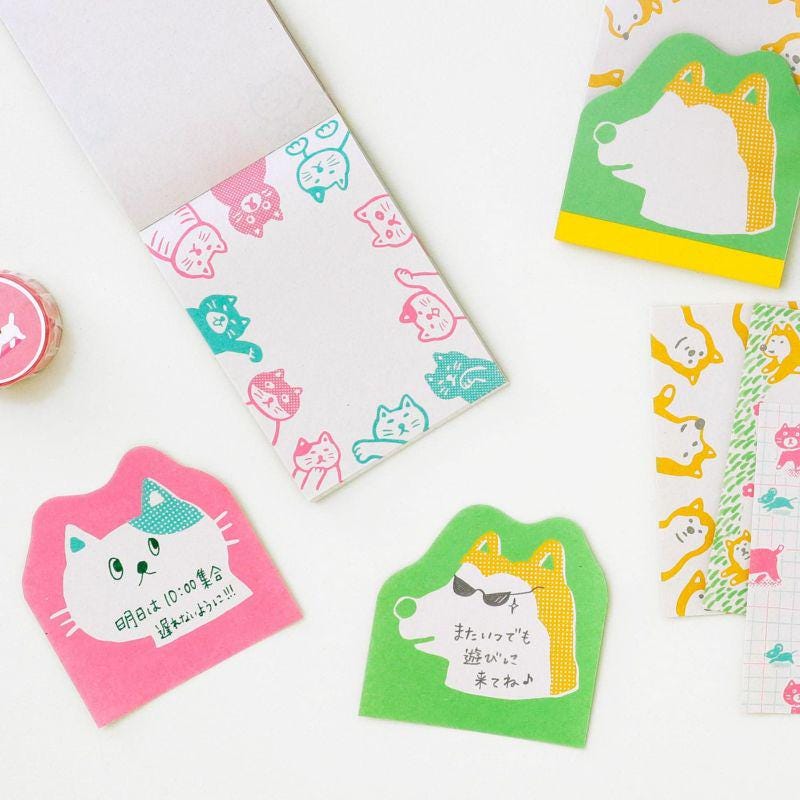 Hightide straw paper memo pad -cat-