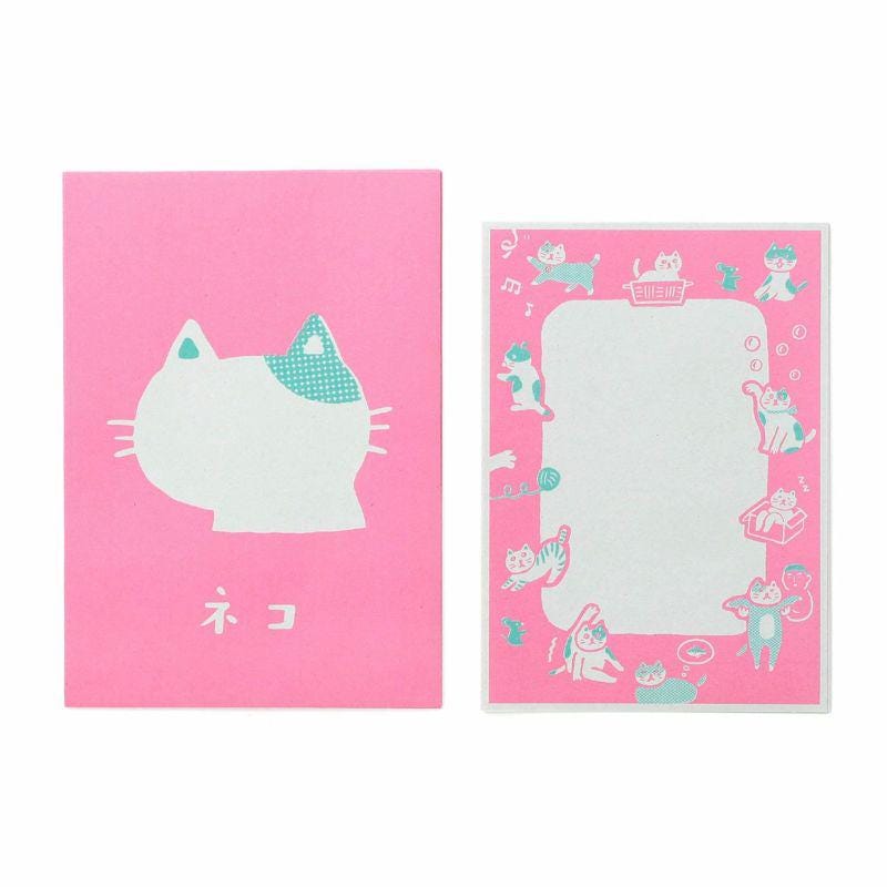 Hightide straw paper letter set -cat-