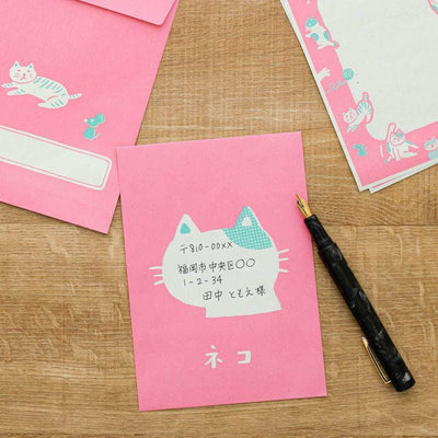 Hightide straw paper letter set -cat-