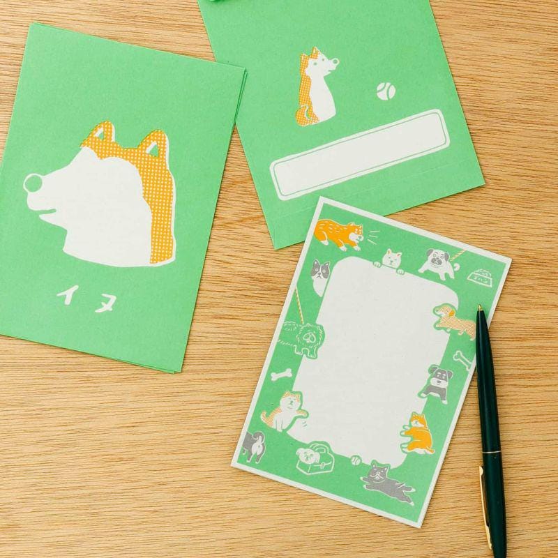 Hightide straw paper letter set -dog-