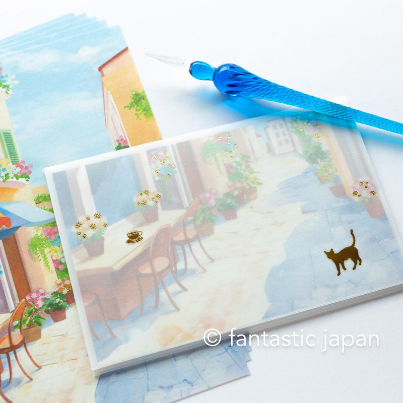 Translucent  Scenery Letter set -Cat and cafe-