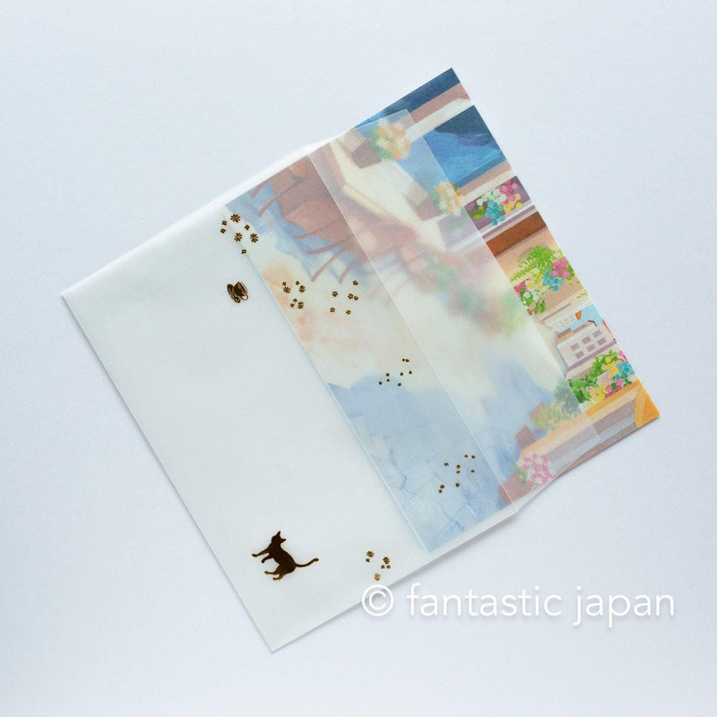 Translucent  Scenery Letter set -Cat and cafe-