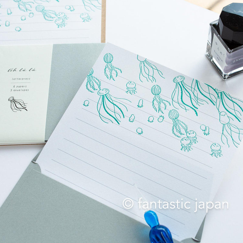 Letterpress letter set / ah la la  -jellyfish- by EL COMMUN