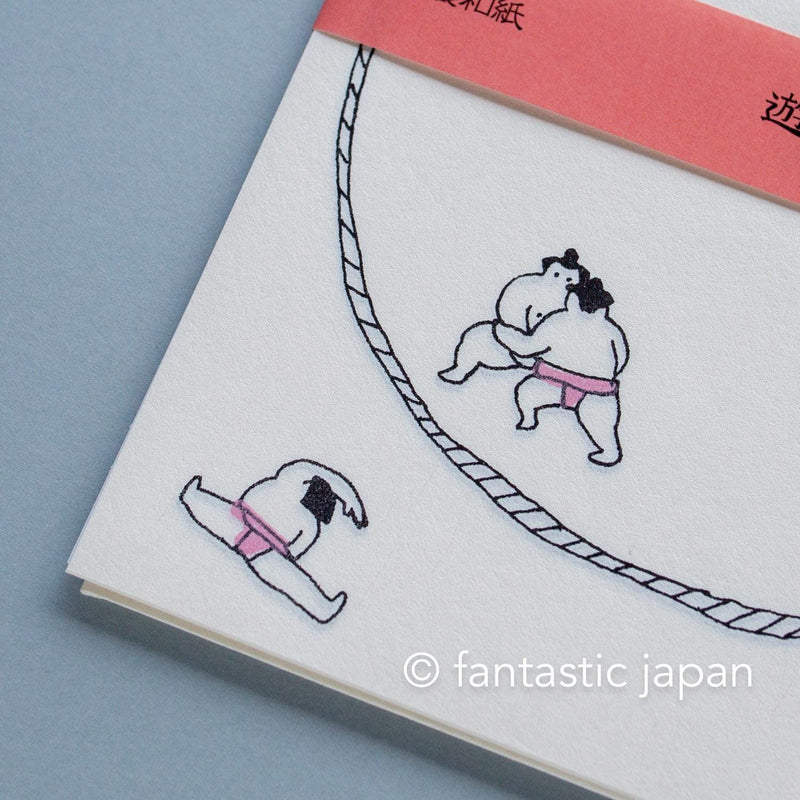 Japanese washi letter writing set -Sumo practice- / FURUKAWA SHIKO/