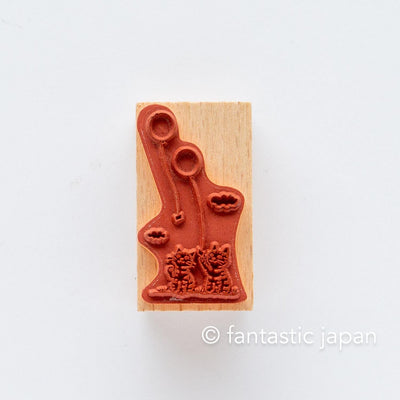 Pottering cat stamp large -balloon-