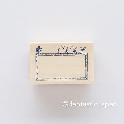 Rubber stamp -long tailed tits on the frame-