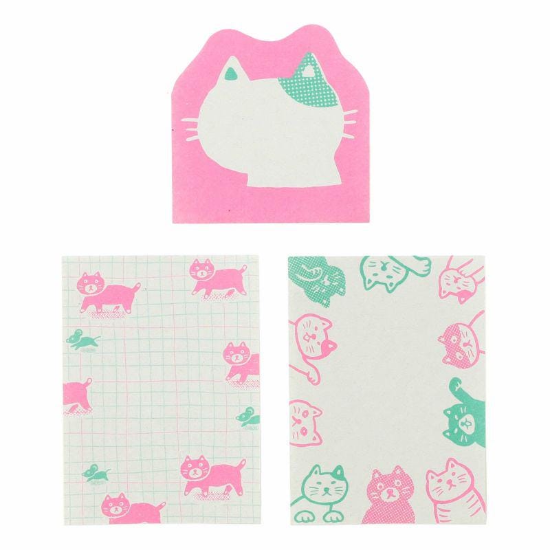 Hightide straw paper memo pad -cat-