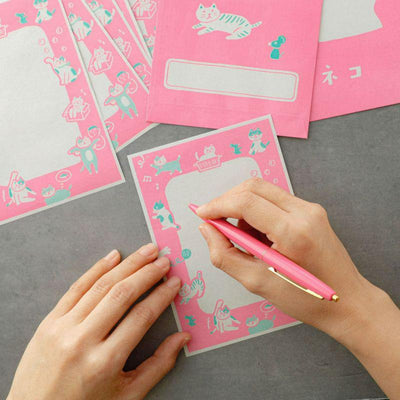 Hightide straw paper letter set -cat-