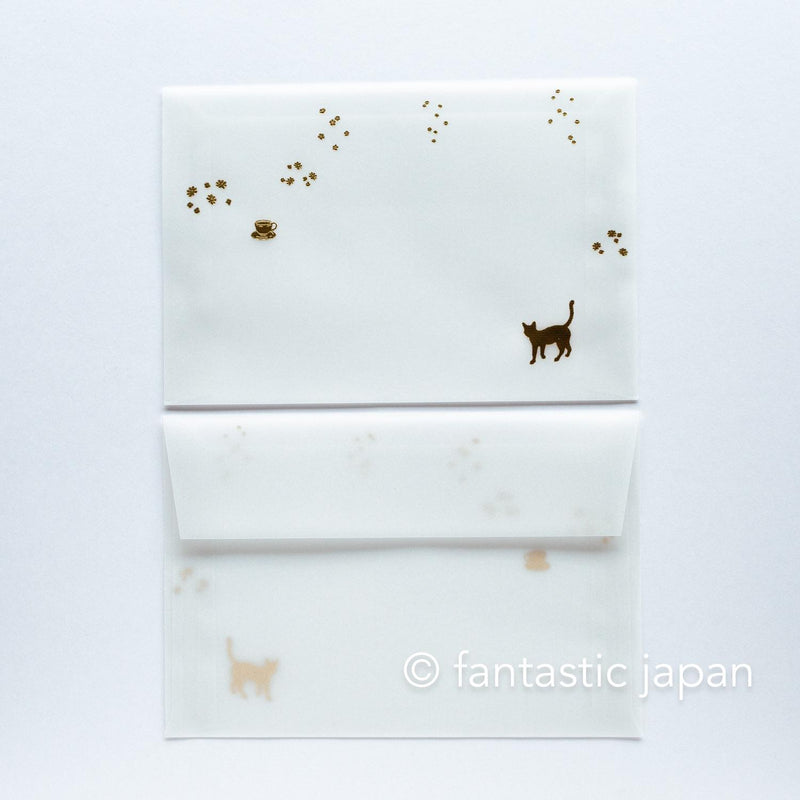 Translucent  Scenery Letter set -Cat and cafe-