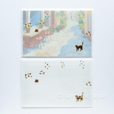 Translucent  Scenery Letter set -Cat and cafe-