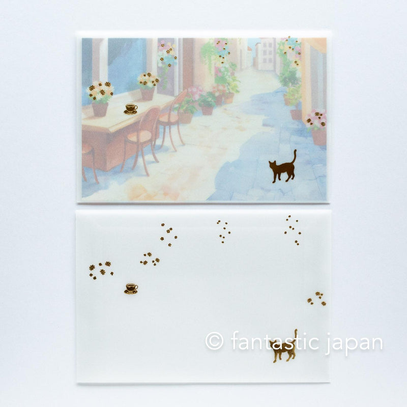 Translucent  Scenery Letter set -Cat and cafe-