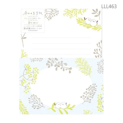 Japanese washi letter writing set -long tailed tit- / FURUKAWA SHIKO/