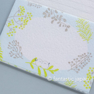 Japanese washi letter writing set -long tailed tit- / FURUKAWA SHIKO/