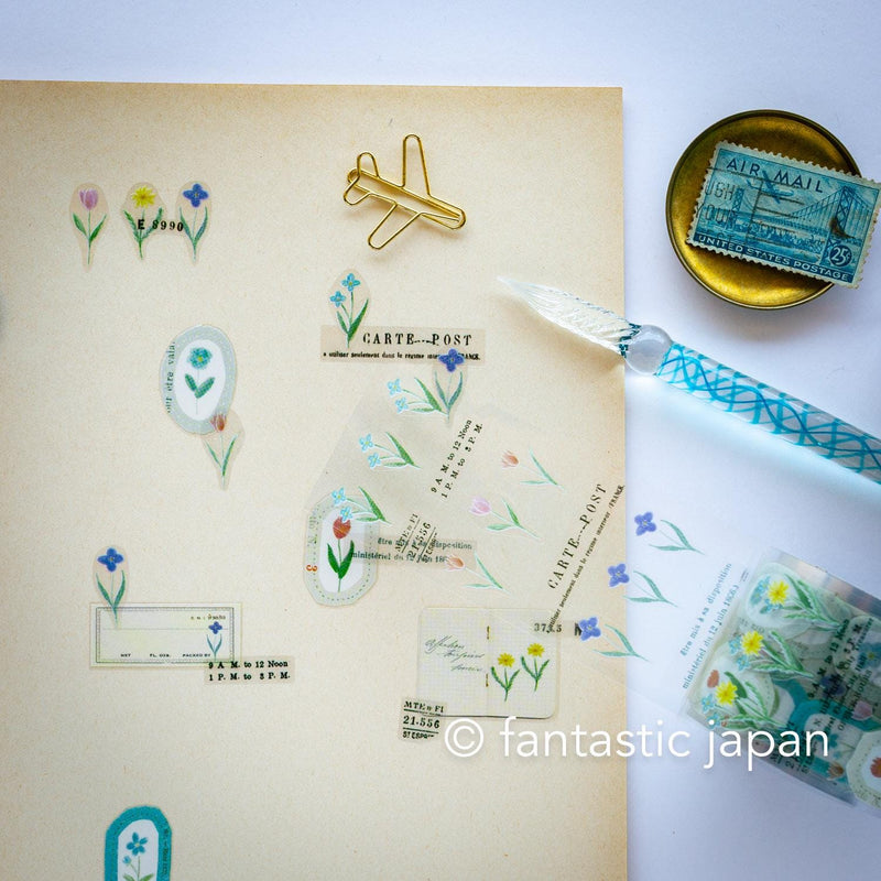 YOHAKU clear roll sticker -garden-