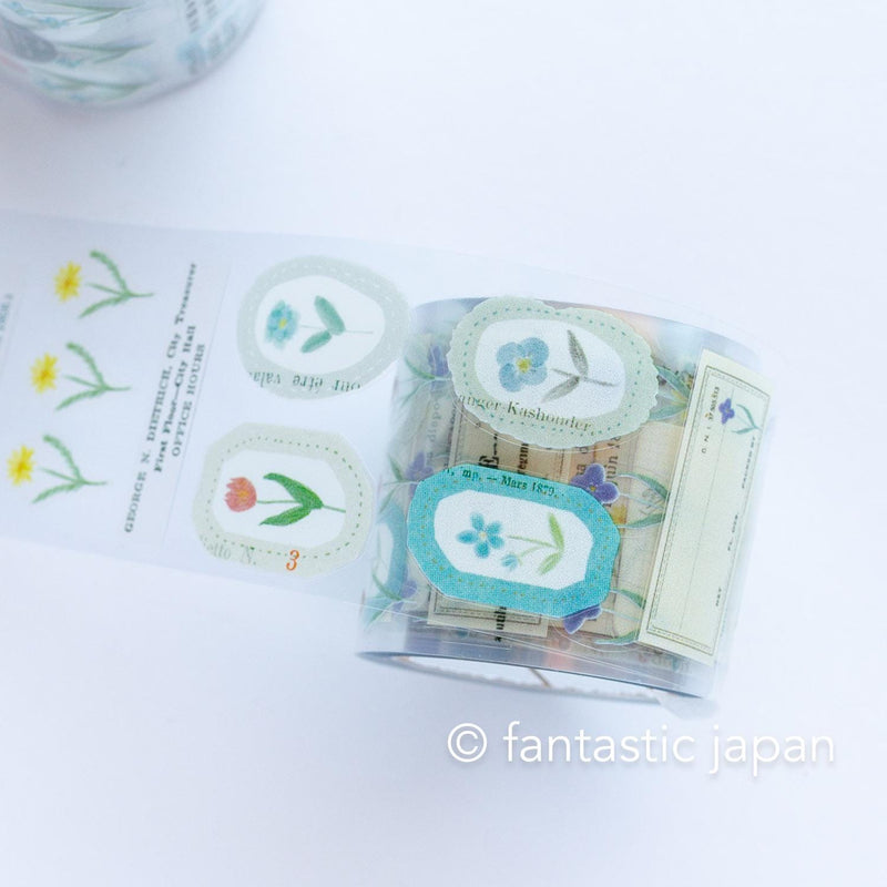 YOHAKU clear roll sticker -garden-