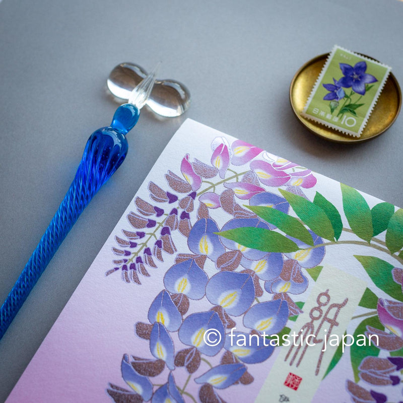 Japanese Iyo washi letter pad and envelops -wisteria-