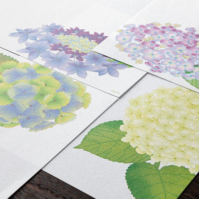 Japanese Echizen washi letter pad and envelops -hydrangea-