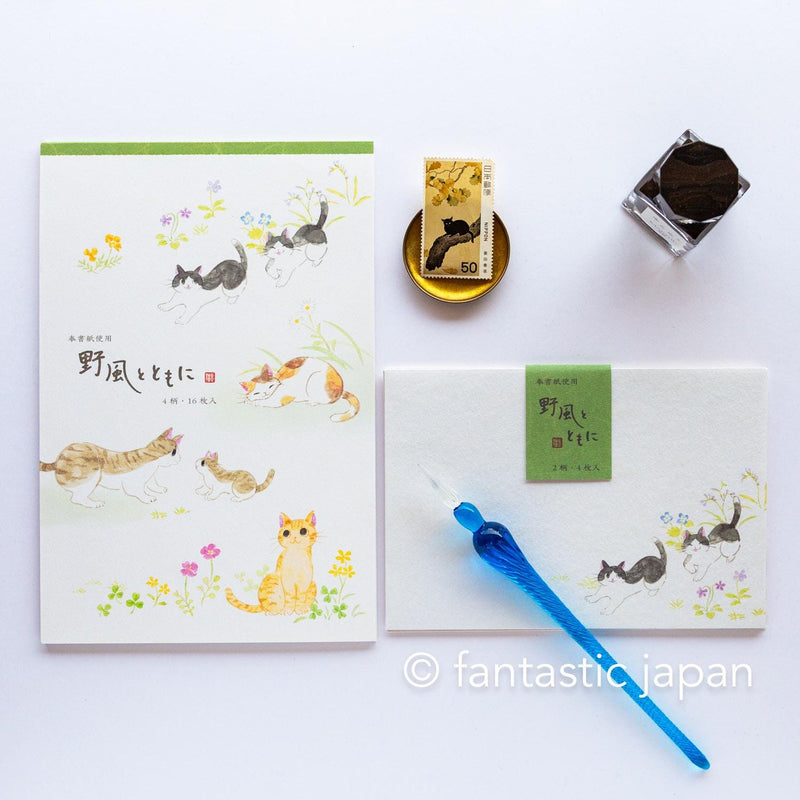 Japanese Washi Writing Letter Pad and Envelopes -with the wild winds-