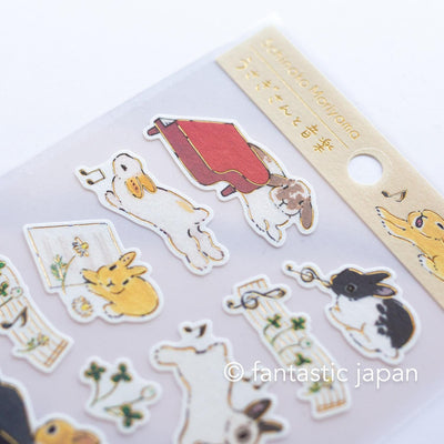 Schinako Moriyama washi sticker -Rabbits and music-