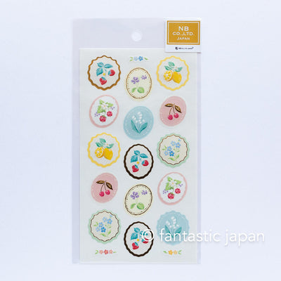 Washi sticker -flower and fruits in frame-