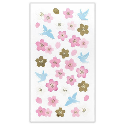 Washi sticker -blue bird and cherry blossoms-