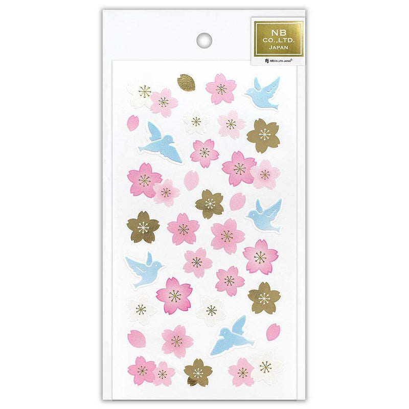 Washi sticker -blue bird and cherry blossoms-