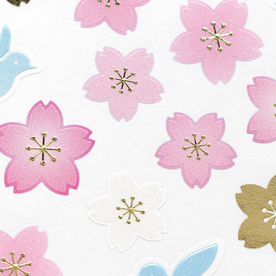 Washi sticker -blue bird and cherry blossoms-