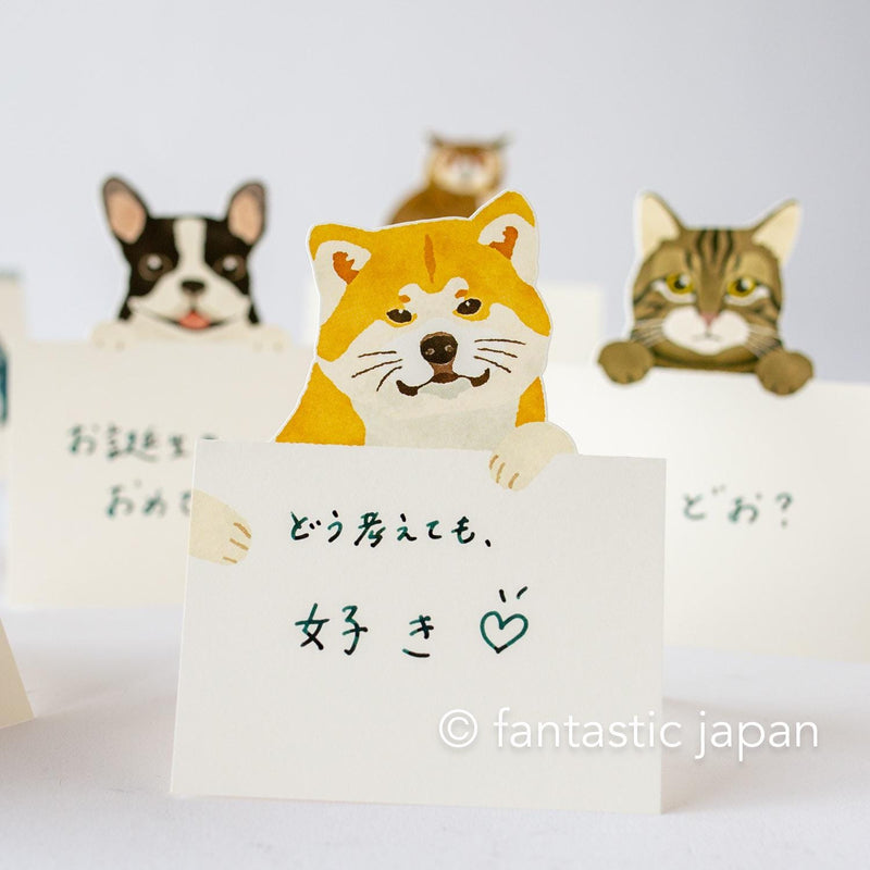 Diecut stand message pad -akita dog-