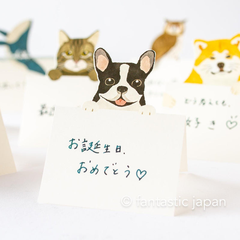 Diecut stand message pad -french bulldog-