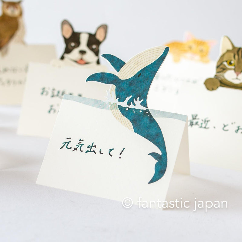 Diecut stand message pad -whale-
