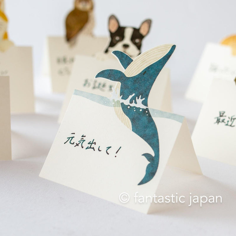 Diecut stand message pad -whale-