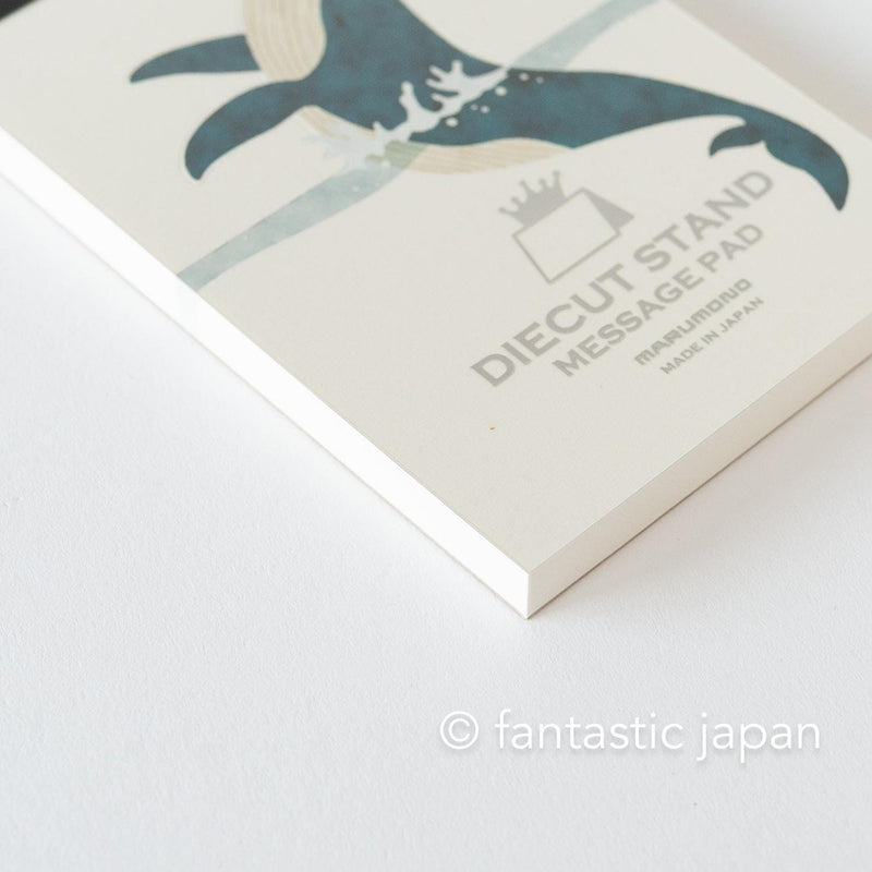 Diecut stand message pad -whale-