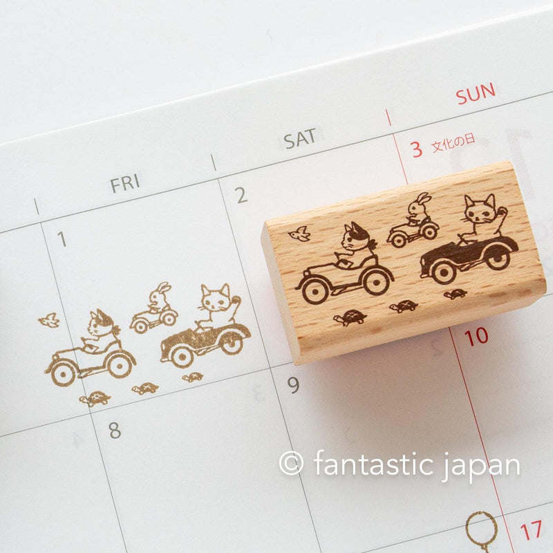 Pottering cat stamp large -pedal car-